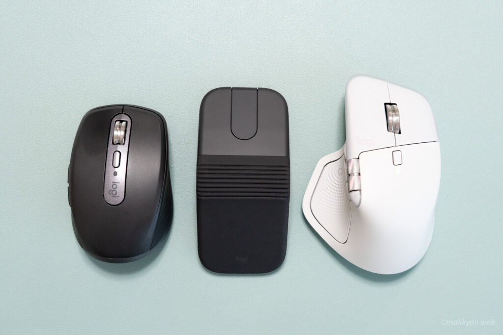 左から、MX Anywhere 3S、Mobi Fold 、MX Master 4