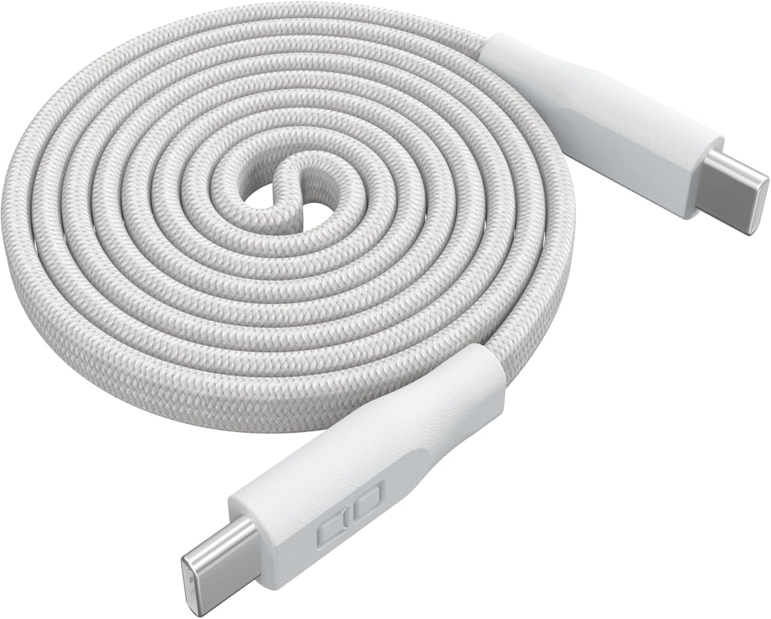 CIO フラットスパイラルケーブル CtoC 1m (Type-C/USB-C) PD 急速充電 平型 磁石 マグネット吸着 まとまる 充電ケーブル PD 240W データ転送 480Mbps (ナチュラルホワイト, 1m)
